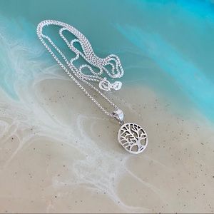 Sterling Silver Small Tree Of Life Necklace, Silver Chain, Dainty Jewelry